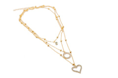 Triple Layered Open Heart Necklace