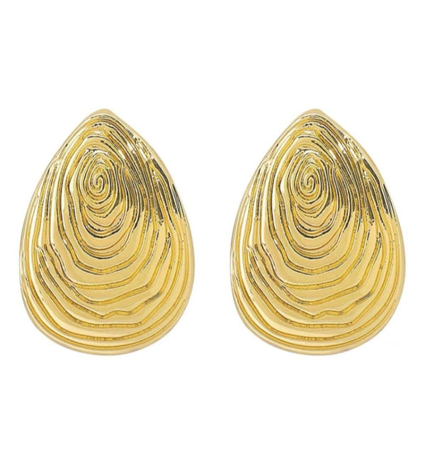 French retro shell texture earrings