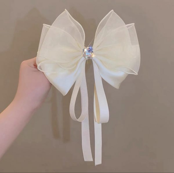 Streamer big bow hairpin