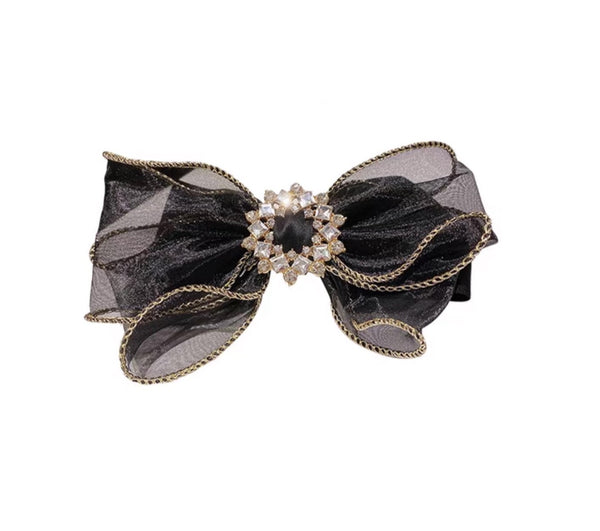 Lace mesh bow hairpin