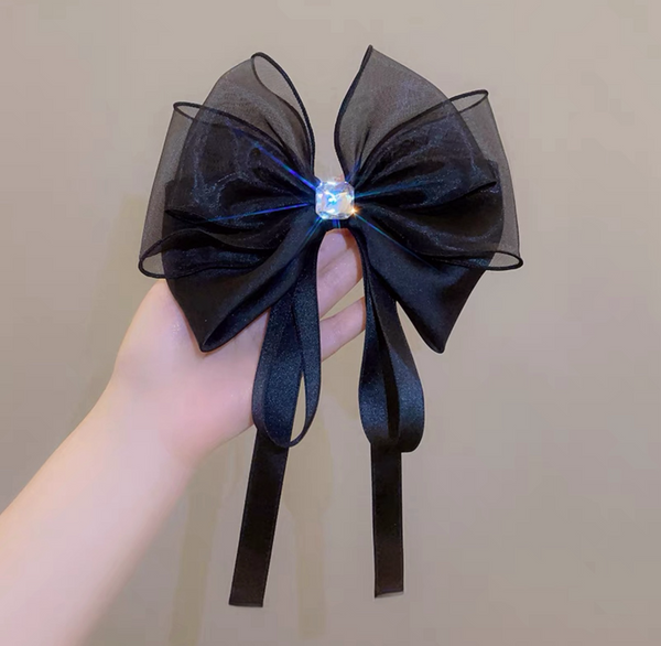 Streamer big bow hairpin